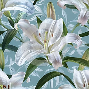 Endless Blossoms: Seamless Easter Lily Background Tile
