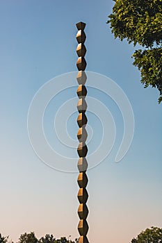 The Endless Column (Column of Infinite or Coloana Infinitului) made by Constantin Brancusi