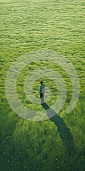 Endless Lawn: A Captivating Optical Illusion Painting By Charles Angrand photo