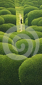 Endless Lawn Original Painting Of A Maze In A Field photo