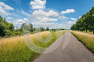 Endless long path on top of a Dutch dike