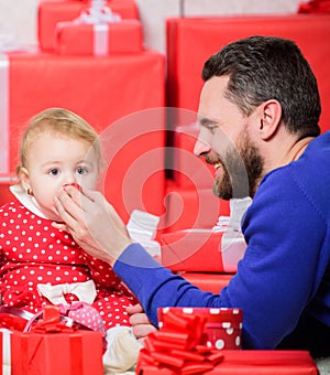 Endless love. Parenthood as challenge and achievement. Parenthood goals. Father play with cute baby toddler daughter