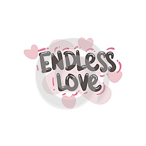 endless love people quote typography flat design illustration