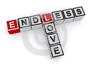 Endless love word block