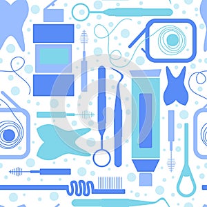 Endless pattern on dental care theme