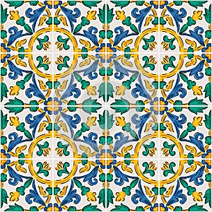 Endless pattern with geometric motif, vector decor photo