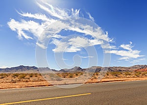 Endless road and beautiful cloudscape, travel concept, USA.