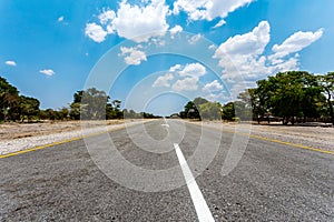 Endless road with blue sky