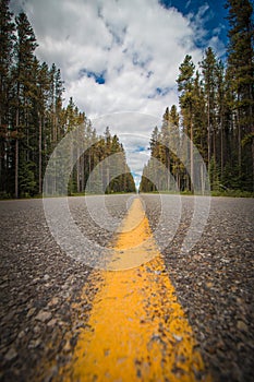 Endless road in Canada