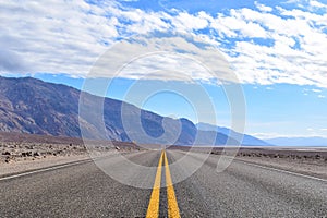 Endless road in the Death Valley