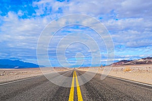 Endless road in the Death Valley