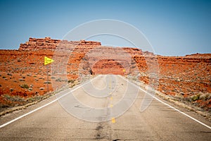 Endless road in the desert of Utah