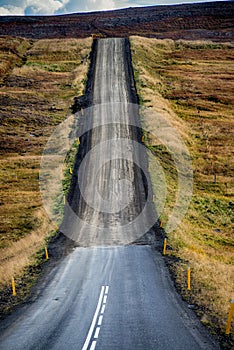 Endless road in Iceland