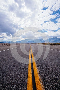 Endless road near highway 395