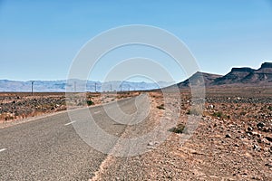 Endless road in Sahara Desert