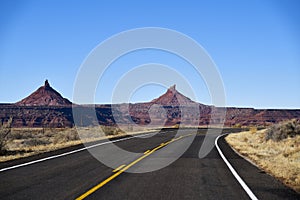 Endless road in Utah, canyon lands nation park