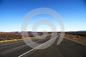 Endless road in Utah, canyon lands nation park