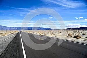 Endless road in Utah, winter