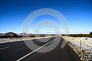 Endless road in Utah, winter