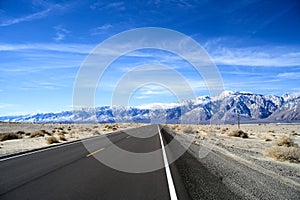 Endless road in Utah, winter