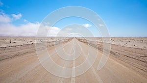 Endless roads at Skeleton Coast, Namibia.