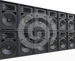 Endless rows of loudspeakers