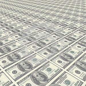 Endless rows of money