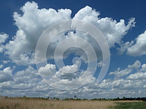 Endless sky on the puszta steppe photo