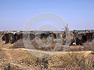 Endless slums of Somalis, living in utter poverty and despair. Afar Province, Ethiopia