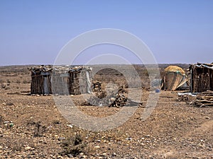 Endless slums of Somalis, living in utter poverty and despair. Afar Province, Ethiopia