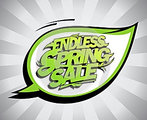 Endless spring sale poster design concept, fashion clearance banner