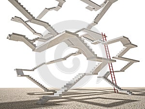 Endless stair on white