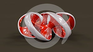 Endless twisted torus jewel - 3D illustration