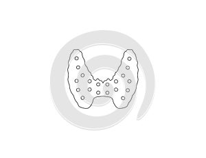 Endocrine gland, thyroid icon. Vector illustration. Flat design
