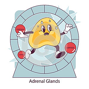 Endocrine system organ. Human gland function. Adrenal gland. Human photo