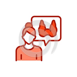 Endocrinologist doctor color line icon. Isolated vector element.