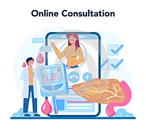 Endocrinologist online service or platform. Thyroid examination.