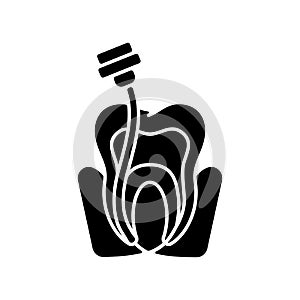 Endodontics black glyph icon