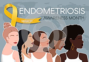 Endometriosis awareness month horizontal poster. photo
