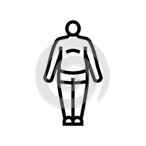 endomorph male body type line icon vector illustration
