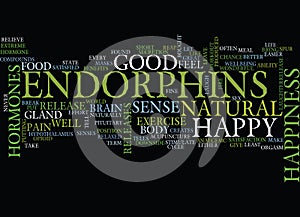 Endorphins The Happy Hormone Text Background Word Cloud Concept photo