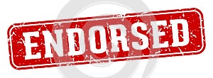 endorsed rectangular sign. endorsed stamp