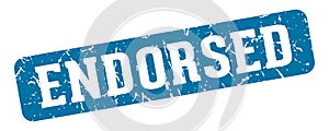 endorsed rectangular sign. endorsed stamp