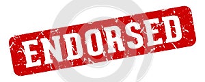 endorsed rectangular sign. endorsed stamp