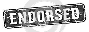 endorsed rectangular sign. endorsed stamp