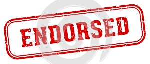 endorsed stamp. endorsed rectangular stamp on white background