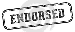 endorsed stamp. endorsed rectangular stamp on white background