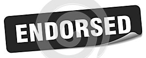 endorsed sticker. endorsed label
