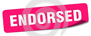 endorsed sticker. endorsed label