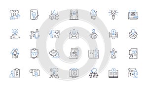 Endorsement line icons collection. Approval, Recommendation, Support, Belief, Accreditation, Commendation, Certification